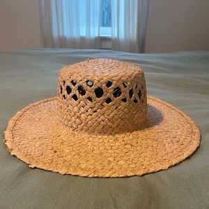 Janessa Leoné Shaw Straw Boater Hat Sunhat size Small